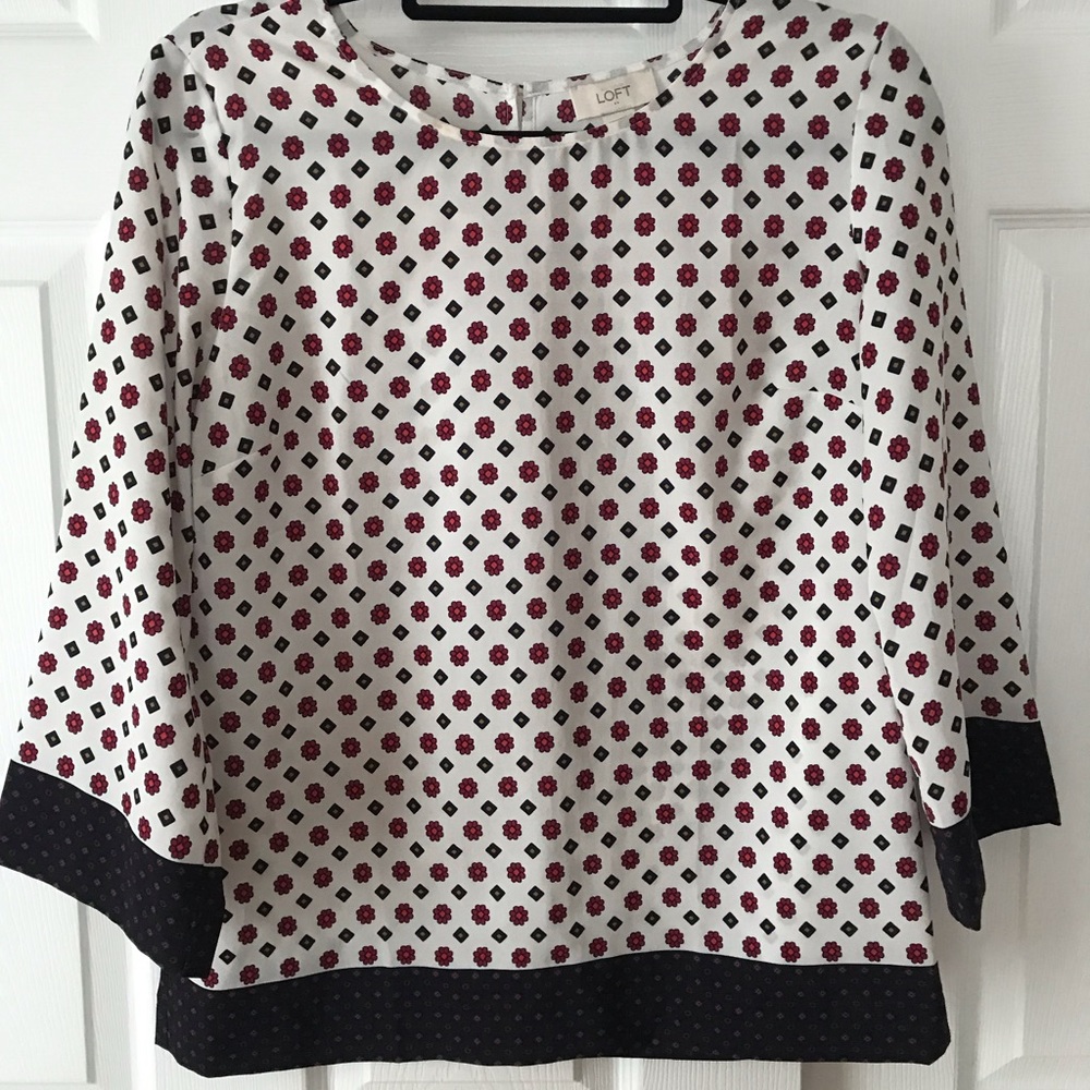 3/4 sleeve, patterned LOFT blouse.